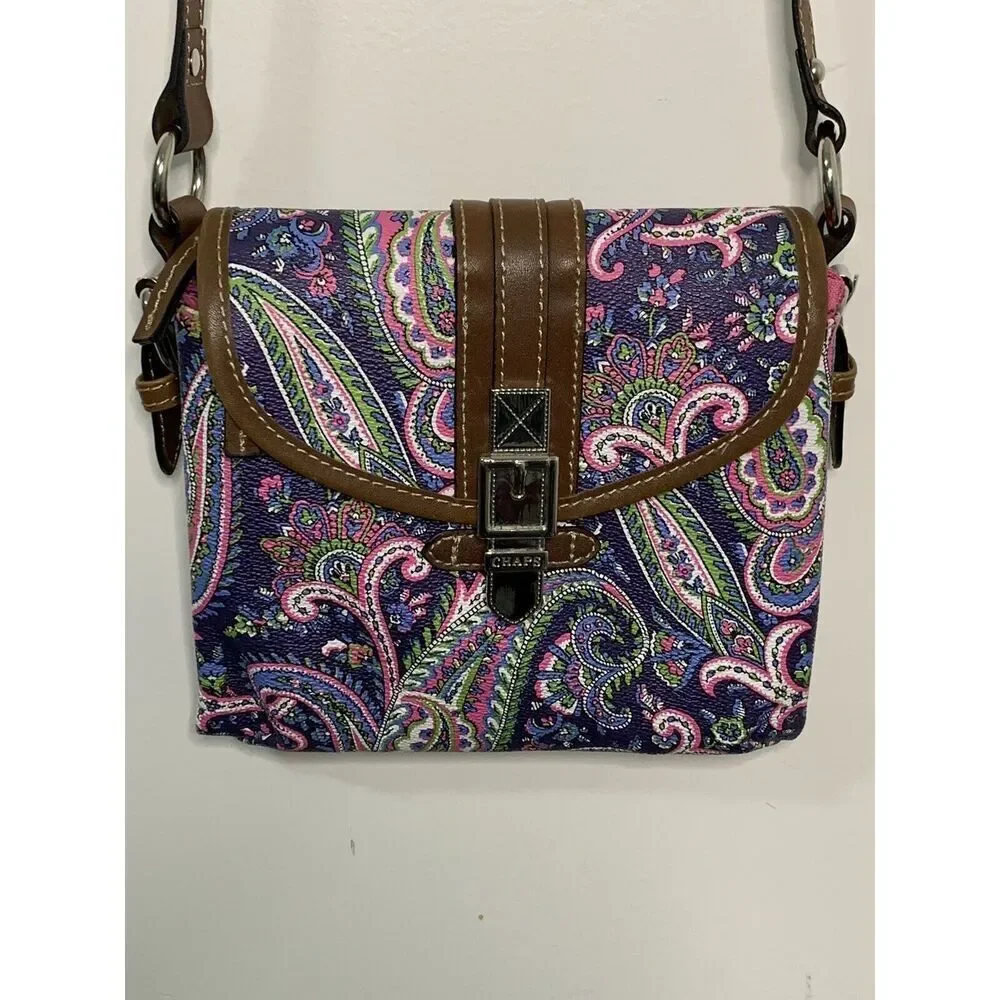 Chaps Paisley Small Cross Body Shoulder Strap Purse Multi-pockets